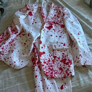OppoSuits Red and White Splatter Suit